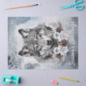 Wolf Watercolor Winter Christmas Seidenpapier (Basteln)