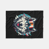 Wolf Wearing Ski Snowboard Goggles Wolf Skiing Lov Fleecedecke (Vorderseite (Horizontal))