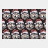 Wolf Weihnachten Lustiges Weihnachtsgeschenk Tierl Geschenkpapier Set (Vorderseite)