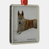 Wolf-Weihnachtsbaum-Verzierung Silbernes Ornament (Rechts)