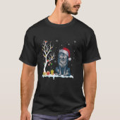 Wolf Weihnachtsmannmütze Festbaum Weihnachts-Weihn T-Shirt (Vorderseite)