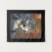 Wolf Weisheit Wandteppich (Vorderseite (Horizontal))