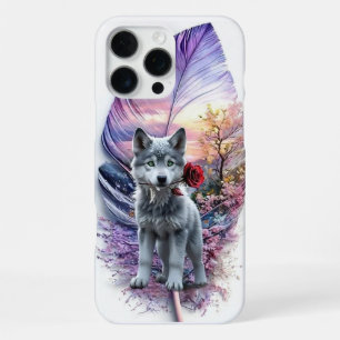 Wolf Welpe & Feder iPhone 16 Pro Max Hülle