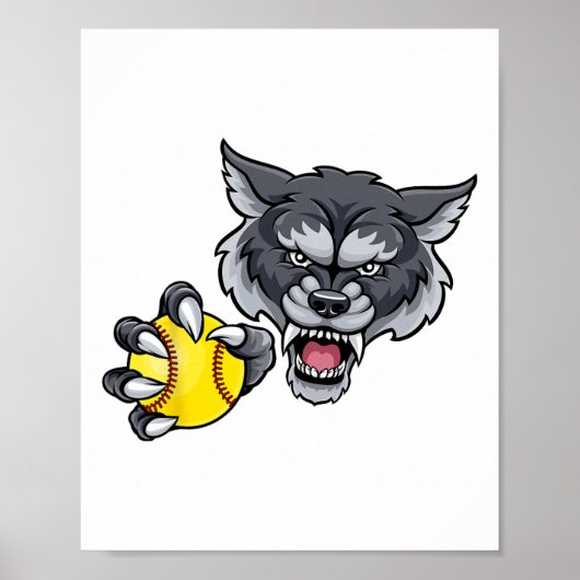 Wolf Werwolf Softll Ll Tiermaskottchen Poster (Vorne)