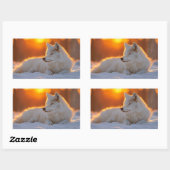 Wolf Wild Animal Loving Portrait Rechteckiger Aufkleber (Blatt)