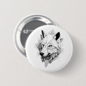Wolf Wild Animal Nature Illustration Art Tattoo Button (Vorne & Hinten)