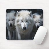 Wolf Wild Animal Portrait Fierce Power Mousepad (Mit Mouse)
