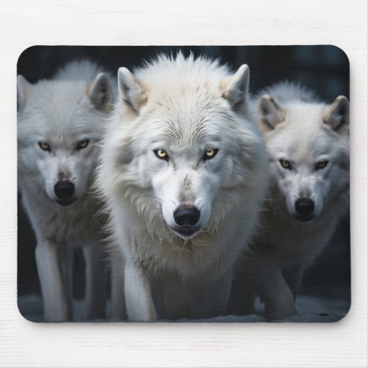 Wolf Wild Animal Portrait Fierce Power Mousepad (Vorne)