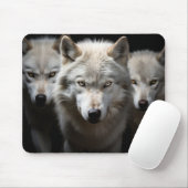 Wolf Wild Animal Portrait Fierce Power Mousepad (Mit Mouse)
