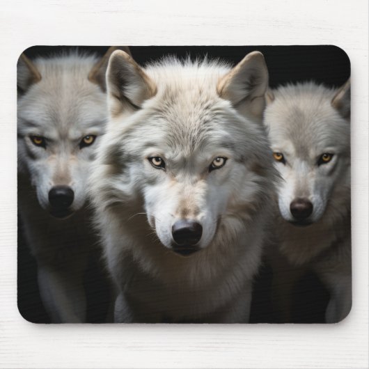 Wolf Wild Animal Portrait Fierce Power Mousepad (Vorne)