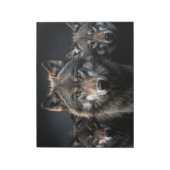 Wolf Wild Animal Portrait Fierce Power Notizblock (Rotiert)