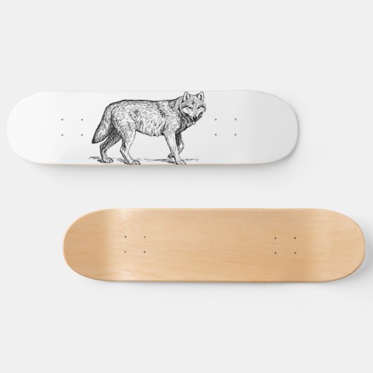 Wolf Wild Animal Skateboard (Horizontal)