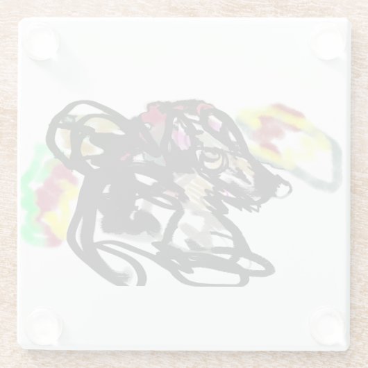 Wolf Wild Herbst Glasuntersetzer (Rückseite)