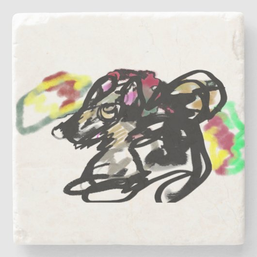 Wolf Wild Herbst Steinuntersetzer (Vorderseite)