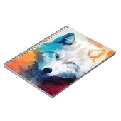 Wolf Wild Nature Animal Color Art Malerei Notizblock (Linke Seite)