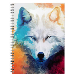 Wolf Wild Nature Animal Color Art Malerei Notizblock