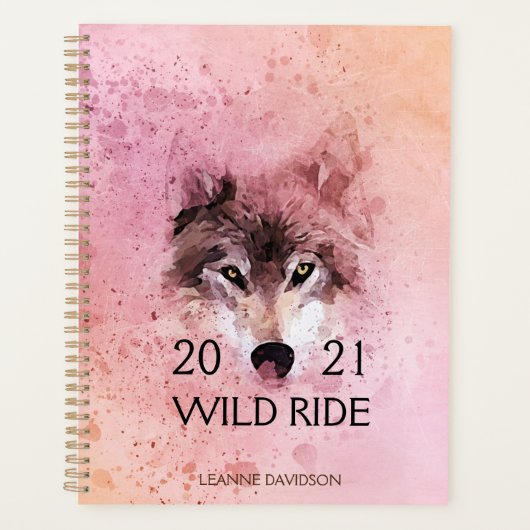Wolf Wild Ride 2021 Naturplaner Planer (Vorderseite)