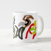 Wolf wilde Tinte Herbst Jumbo-Tasse (Vorderseite Rechts)