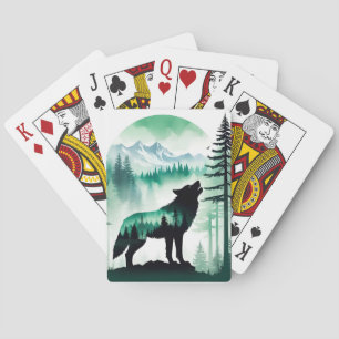 Wolf Wildlife Animal Nature Forest Art Spielkarten