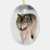 Wolf Wildlife Christmas Holiday Tree Decorations Keramikornament (Hinten)