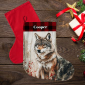 Wolf Wildlife Christmas Strumpf - Personalisiert Großer Weihnachtsstrumpf