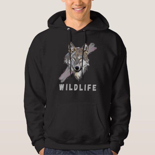 Wolf Wildlife Design Hoodie (Vorderseite)