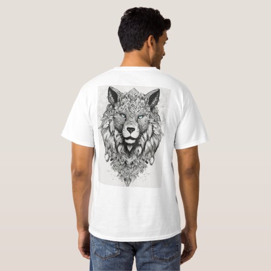 Wolf Wildlife-Hemd T-Shirt (Schwarz voll)