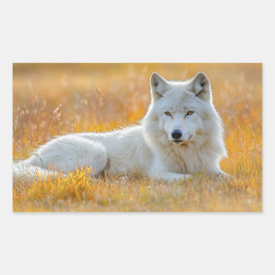 Wolf Wildtier Liebhaberporträt Rechteckiger Aufkleber