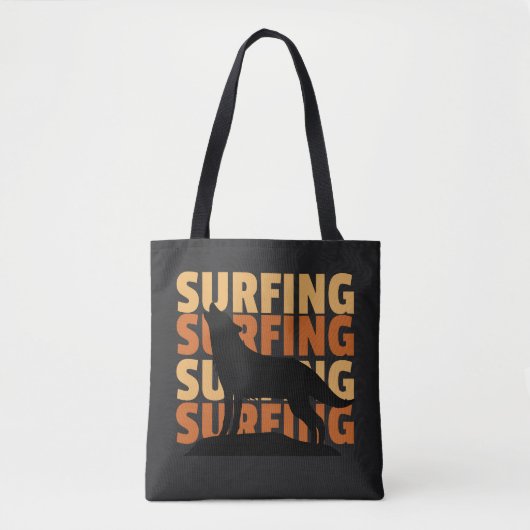 Wolf will surfen surfen surfen tasche (Vorderseite)