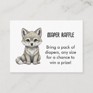Wolf-Windeln-Raffle-Baby-Shower Begleitkarte