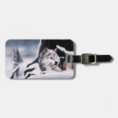 Wolf Winter Castle Fantasy Gepäckanhänger (Vorderseite horizontal)
