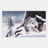 Wolf Winter Castle Fantasy Rechteckiger Aufkleber (Vorderseite)