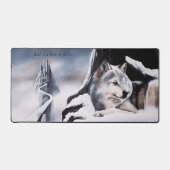 Wolf Winter Castle Fantasy Schreibtischunterlage (Vorderseite)