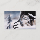 Wolf Winter Castle Fantasy Visitenkarte (Vorderseite)