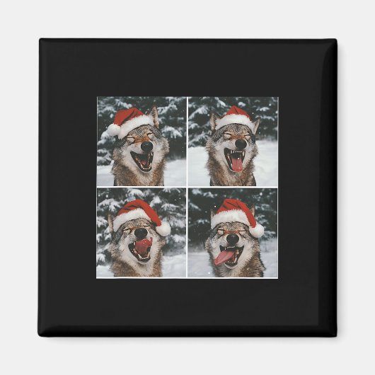 Wolf Winter Fotografie Wolf Conservation Christma Magnet (Vorne)
