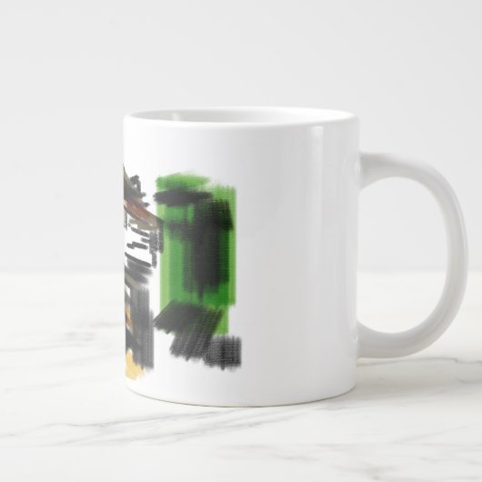 Wolf winter fun Jumbo-Tasse (Rechts)