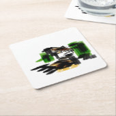 Wolf winter fun rechteckiger pappuntersetzer (angewinkelt)