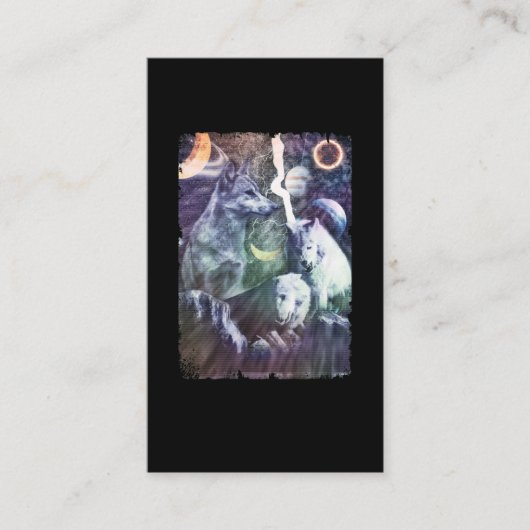 Wolf Winter Galaxy Planets Space Wolves Visitenkarte (Vorderseite)