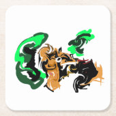 Wolf winter joy rechteckiger pappuntersetzer (Vorderseite)