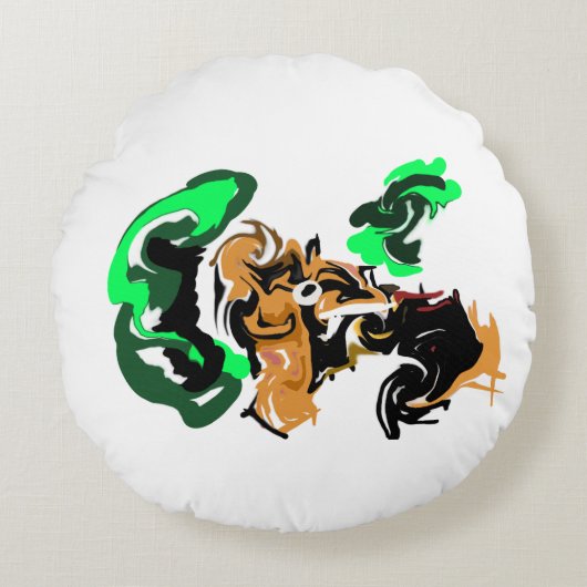 Wolf winter joy rundes kissen (Vorderseite)