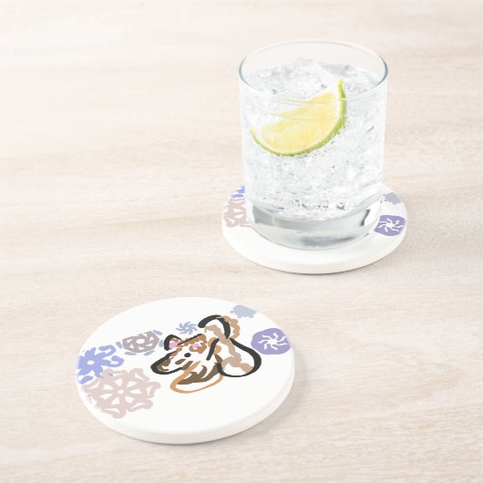 Wolf winter love getränkeuntersetzer (Seite)