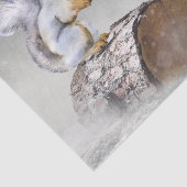 Wolf Winter Snow Forest Moon Landschaft Seidenpapier (Detail)