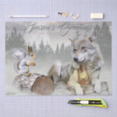 Wolf Winter Snow Forest Moon Landschaft Seidenpapier (Handwerk)