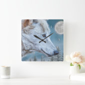 WOLF WINTER VOLLMOONSTEIGERUNG QUADRATISCHE WANDUHR (Zuhause)