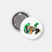 Wolf Winterfreude Magnet (Vorderseite/Rückseite)