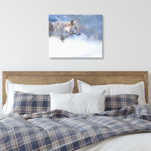 WOLF WINTERGEBIETE LEINWANDDRUCK (Insitu (Schlafzimmer))