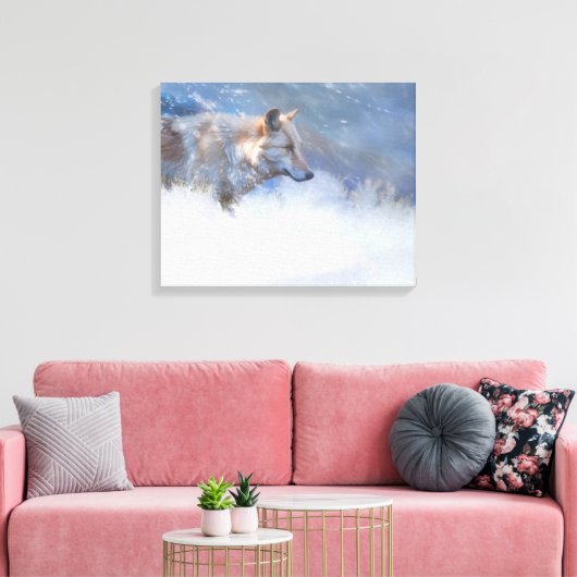 WOLF WINTERGEBIETE LEINWANDDRUCK (Insitu (Wohnzimmer))