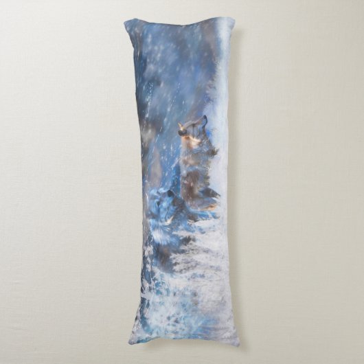 WOLF WINTERGEBIETE SEITENSCHLÄFERKISSEN (Vorderseite Vertikal)