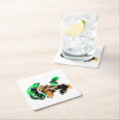 Wolf winterliche Freude Rechteckiger Pappuntersetzer (Vor Ort)