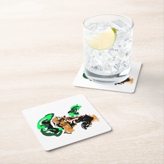 Wolf winterliche Freude Rechteckiger Pappuntersetzer (Vor Ort)